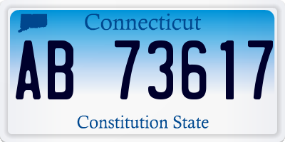 CT license plate AB73617