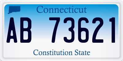 CT license plate AB73621