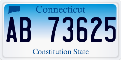 CT license plate AB73625