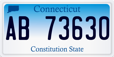 CT license plate AB73630