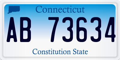 CT license plate AB73634