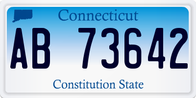 CT license plate AB73642