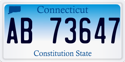 CT license plate AB73647