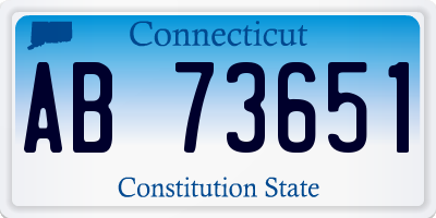 CT license plate AB73651