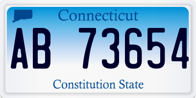 CT license plate AB73654