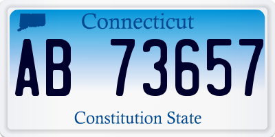 CT license plate AB73657