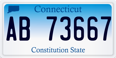 CT license plate AB73667