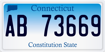 CT license plate AB73669