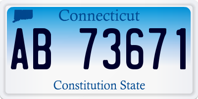 CT license plate AB73671