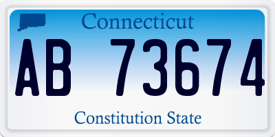 CT license plate AB73674