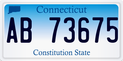 CT license plate AB73675