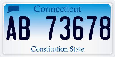 CT license plate AB73678