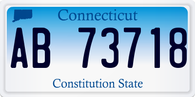 CT license plate AB73718