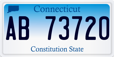 CT license plate AB73720