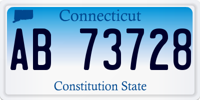 CT license plate AB73728