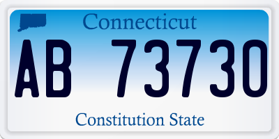 CT license plate AB73730