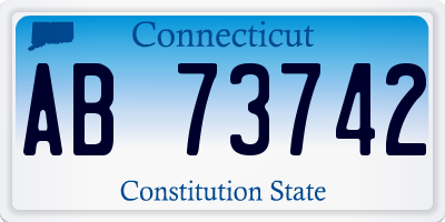 CT license plate AB73742