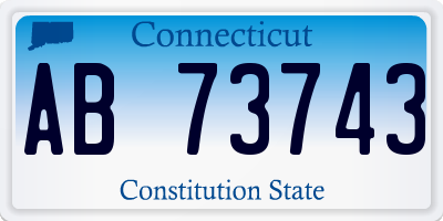 CT license plate AB73743