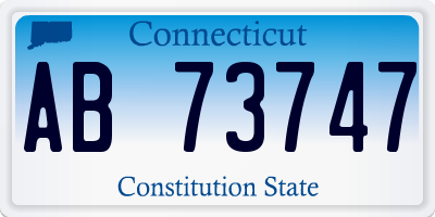 CT license plate AB73747