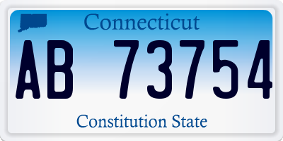 CT license plate AB73754