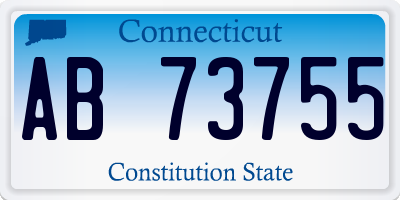 CT license plate AB73755