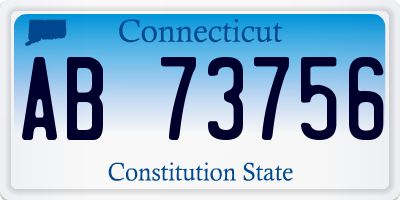 CT license plate AB73756