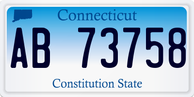 CT license plate AB73758