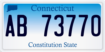 CT license plate AB73770