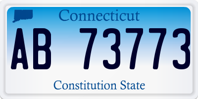 CT license plate AB73773