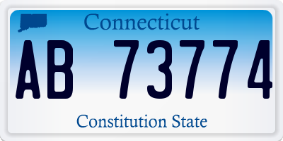 CT license plate AB73774