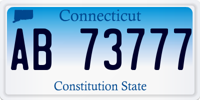 CT license plate AB73777