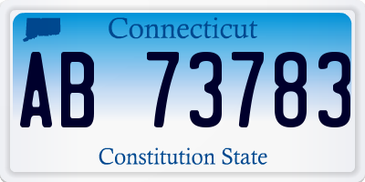 CT license plate AB73783