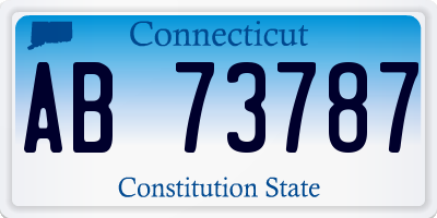 CT license plate AB73787