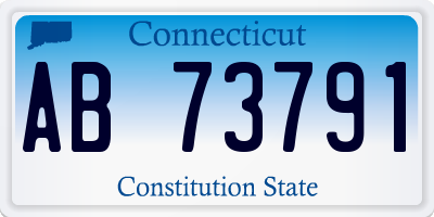 CT license plate AB73791