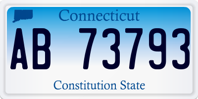 CT license plate AB73793