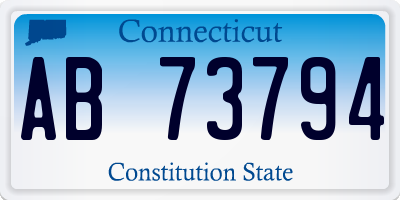 CT license plate AB73794