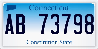 CT license plate AB73798