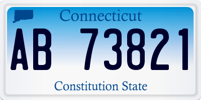 CT license plate AB73821