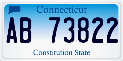 CT license plate AB73822