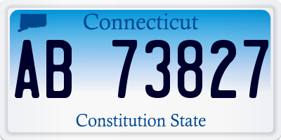 CT license plate AB73827