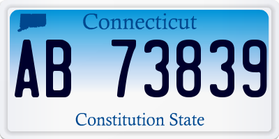 CT license plate AB73839