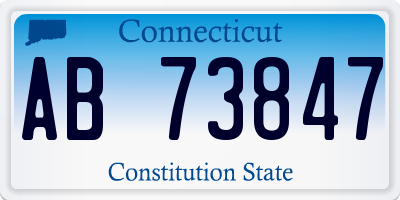 CT license plate AB73847