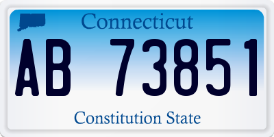 CT license plate AB73851