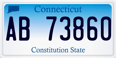 CT license plate AB73860
