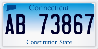 CT license plate AB73867