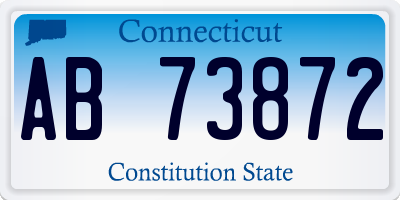 CT license plate AB73872