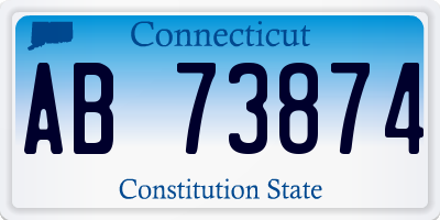 CT license plate AB73874