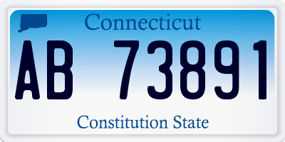 CT license plate AB73891