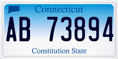 CT license plate AB73894