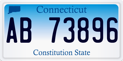 CT license plate AB73896